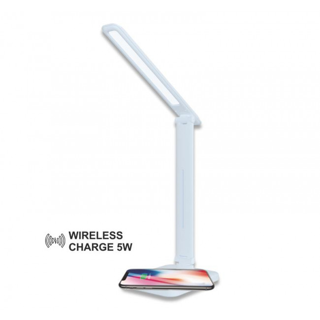 Φωτιστικό Γραφείου LED 6W 3000-5000K Λευκό Με USB Και Wireless Φορτιστή 0-310 ADELEQ