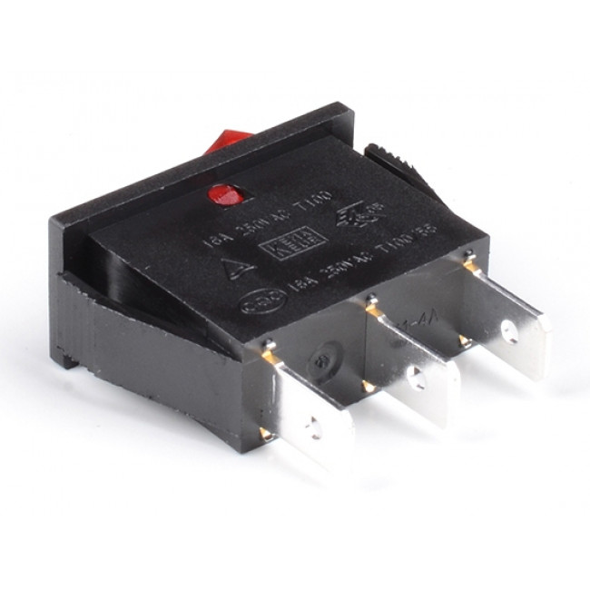 Διακόπτης Rocker ON-OFF Με Λυχνία Μαύρο 250V 11-05 ADELEQ