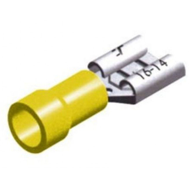 Ακροδέκτης Fast-On Μονωμένος Θηλυκός Κίτρινος 6.3mm