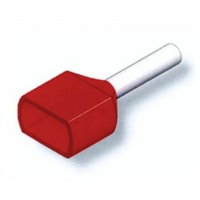 Ακροχιτώνιο Με Μόνωση Διπλό Κόκκινο 2Χ1mm²