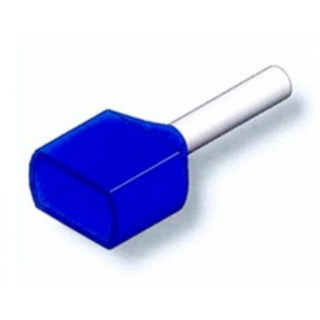 Ακροχιτώνιο Με Μόνωση Διπλό Μπλέ 2Χ0.75mm²