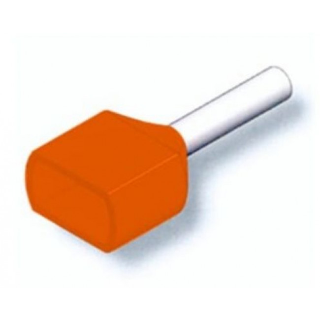 Ακροχιτώνιο Με Μόνωση Διπλό Πορτοκαλί 2x4mm²