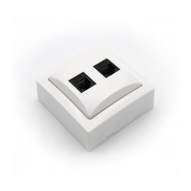 Πρίζα Επίτοιχη RJ11 & RJ45 UTP Cat.5e Λευκό 13-3950 ADELEQ
