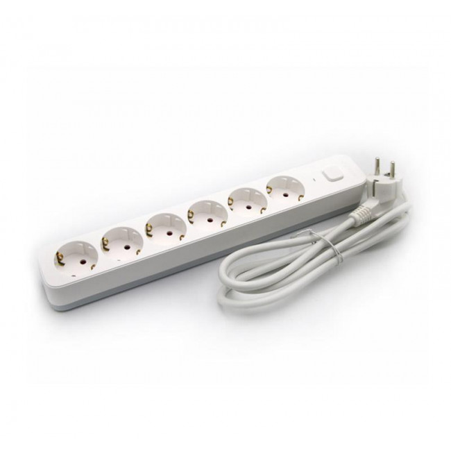 Πολύπριζο 6 Σούκο Με Διακόπτη 1.5m Λευκό Και Γκρι 15-31515611 ADELEQ