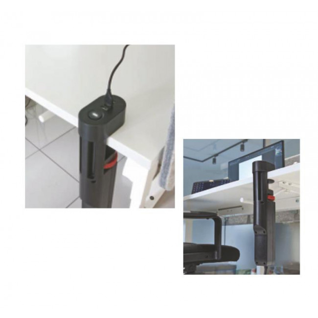 Πολύπριζο Γραφείου 3 Σούκο,3 USB Με Διακόπτη Μαύρο 1,5m 15-31531 ADELEQ