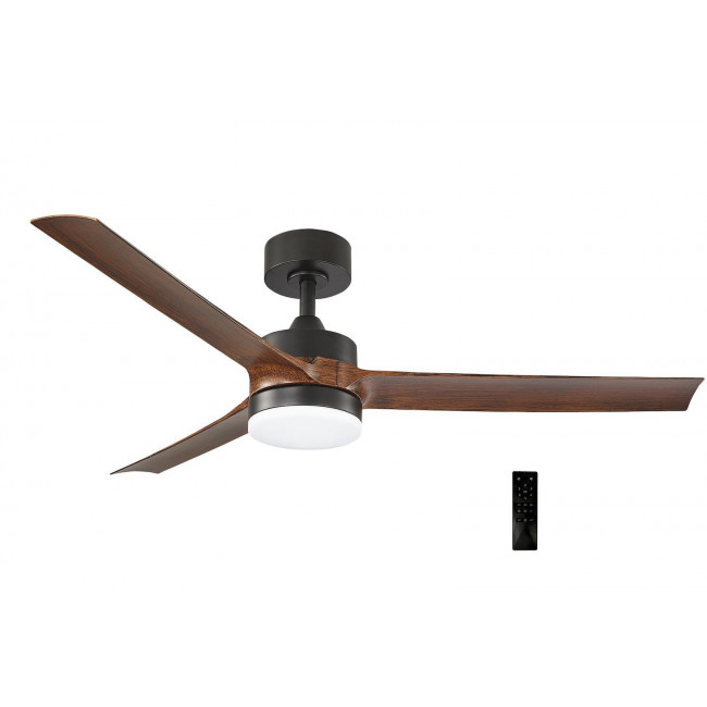 Ανεμιστήρας Οροφής 35W D132 Με Φως LED Και Τηλεχειριστήριο Μαύρο Και Καρυδιά ADELEQ