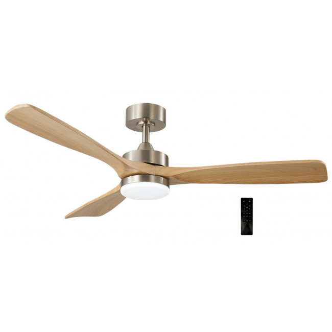 Ανεμιστήρας Οροφής 35W D132 Με Φως LED Και Τηλεχειριστήριο Σατινέ Και Δρυς ADELEQ