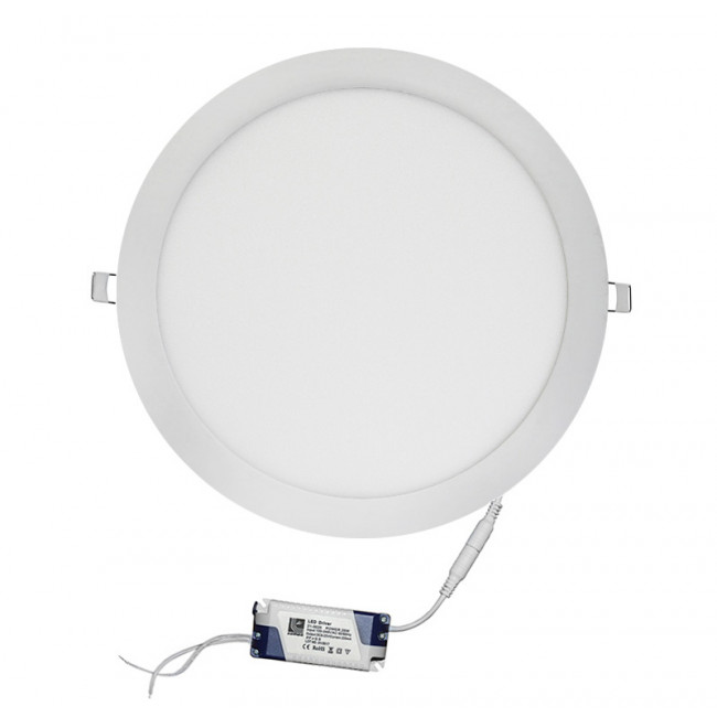 Πάνελ LED Χωνευτό 24W 6300K Στρογγυλό Λευκό 21-025100 ADELEQ