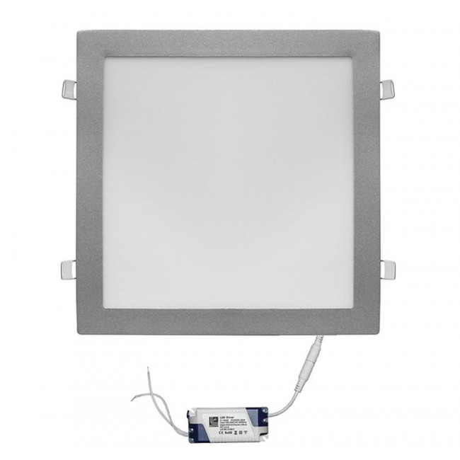 Πάνελ LED Χωνευτό 24W 3000K Τετράγωνο Ασημί 21-02520600 ADELEQ