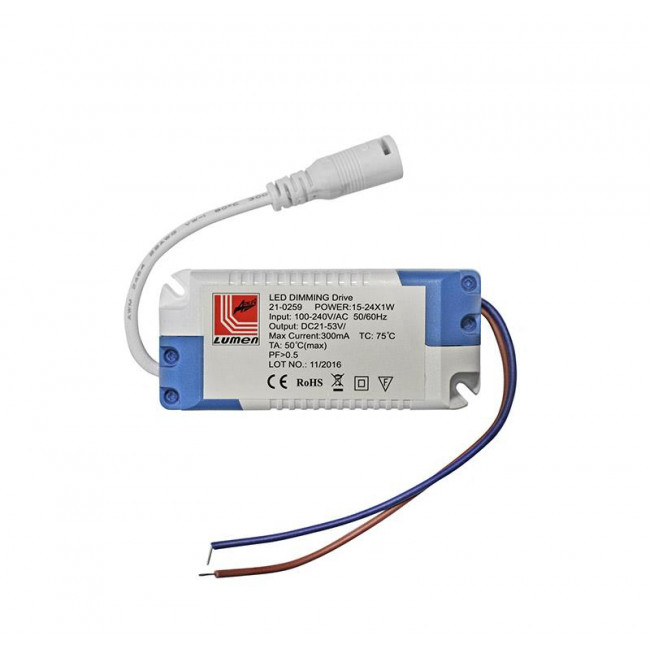 Τροφοδοτικό Φωτιστικών LED 18W & 25W Dimmable Με Έξοδο 21-53VDC 300mA 21-0259 ADELEQ