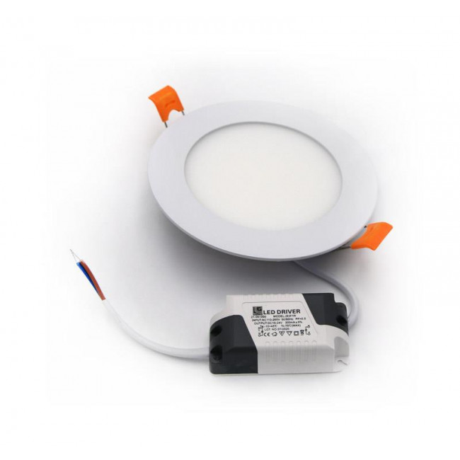 Πάνελ LED Χωνευτό 6W 3000K Στρογγυλό Λευκό 21-061000 ADELEQ