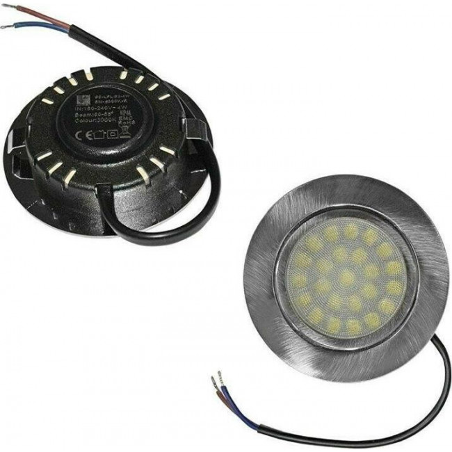 Σποτ Χωνευτό LED 4W 4000k Νίκελ Σατινέ Για Έπιπλα 21-41066 ADELEQ