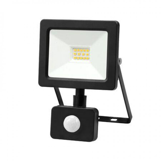Προβολέας LED 10W 4100k Με Ανιχνευτή Κίνησης Μαύρο IP65 230V ADELEQ