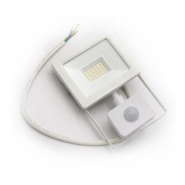 Προβολέας LED 20W 4100k Με Ανιχνευτή Κίνησης Λευκό IP65 230V ADELEQ