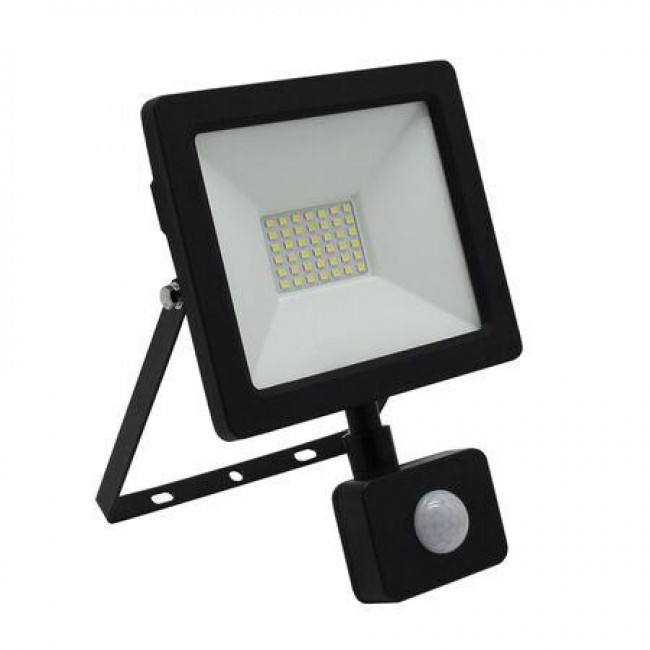 Προβολέας LED 30W 4100k Με Ανιχνευτή Κίνησης Μαύρο IP65 230V ADELEQ