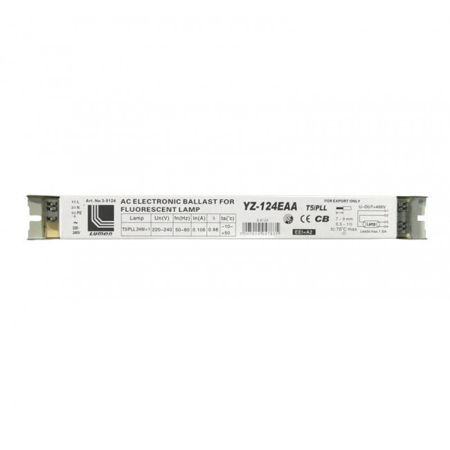 Ballast Ηλεκτρονικό Για 1 Λάμπα Φθορίου Τ5 24W ADELEQ