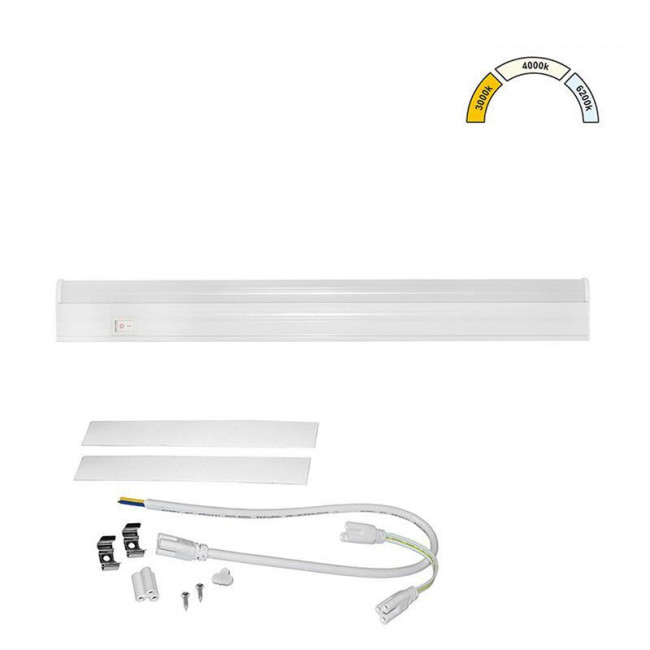 Φωτιστικό Πάγκου LED 5W 3000K-6500K 30cm Με Διακόπτη Λευκό 3-92062 ADELEQ