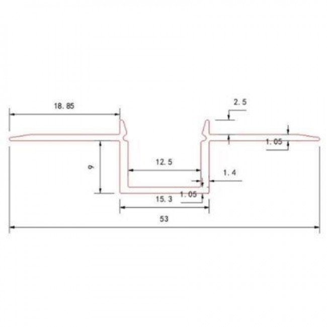 Προφίλ Για Ταινίες LED Αλουμινίο Με Οπάλ Κάλυμμα Χωνευτό Trimless 30-154009 ADELEQ