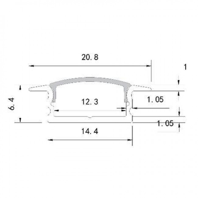 Προφίλ Για Ταινίες LED Αλουμίνιο Με Ματ Κάλυμμα Χωνευτό 30-156029 ADELEQ