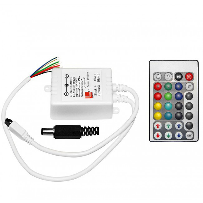 Μηχανισμός Dimmer & Controller IR Για Ταινία RGB Με Έξοδο 6A 30-3200121 ADELEQ