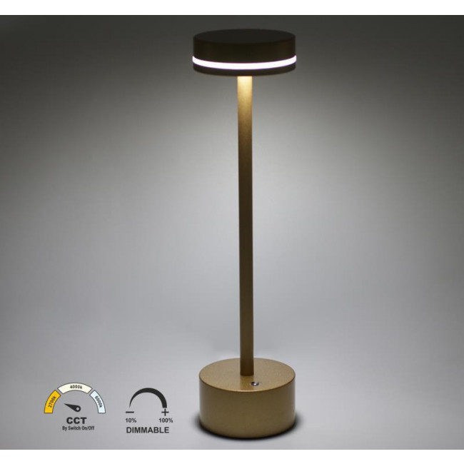 Πορτατίφ LED 2W 3000k-6000k Χρυσό Φορητό 5-029 ADELEQ