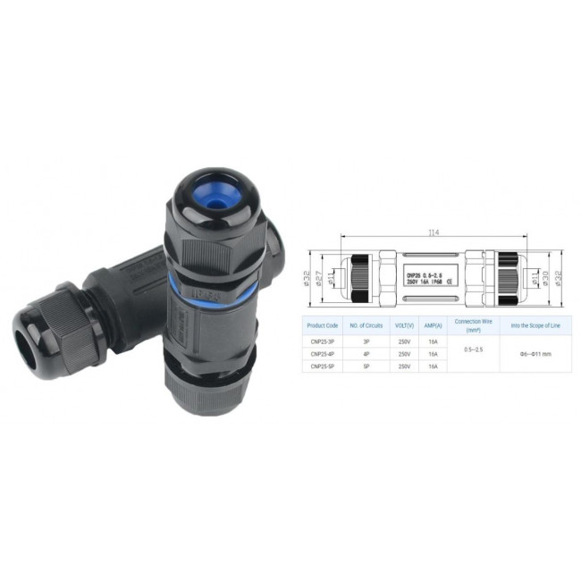 Μούφα Σύνδεσης 3P CNP25-3 8-113 ADELEQ