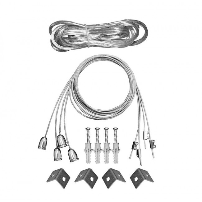 ΣΕΤ 4 Ντίζες Και Καλώδιο Τροφοδοσίας 1.00mt 2x0.75mm2 ΔΙΑΦΑΝΗ