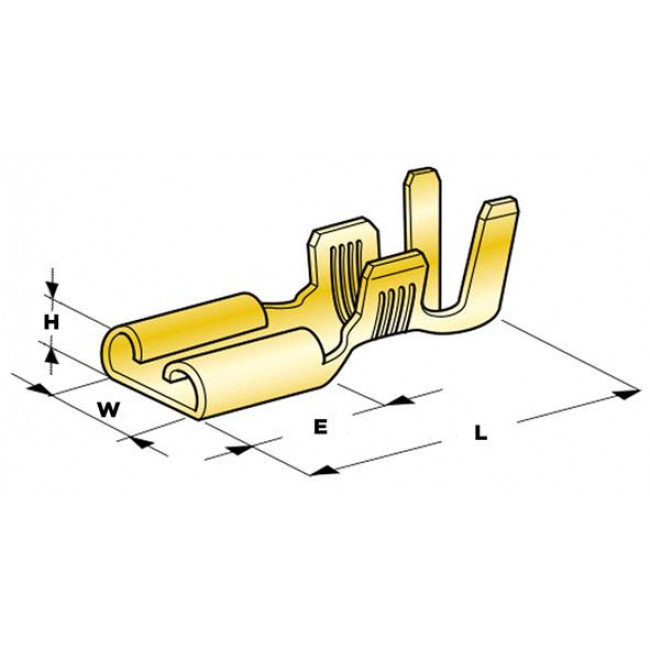 Ακροδέκτης Fast-On Γυμνός Θηλυκός 6.3mm