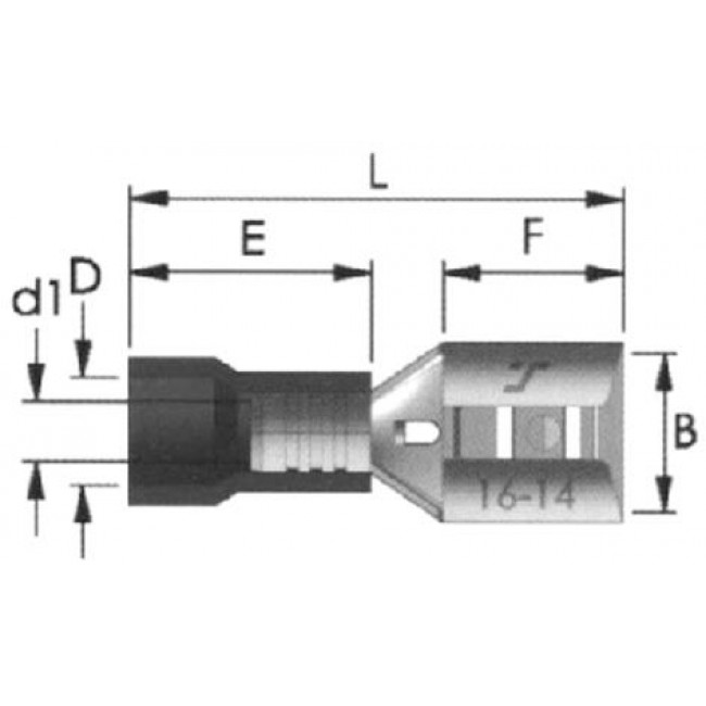 Ακροδέκτης Fast-On Μονωμένος Θηλυκός Κόκκινος 4.8mm F1-4.8V/8 CHS