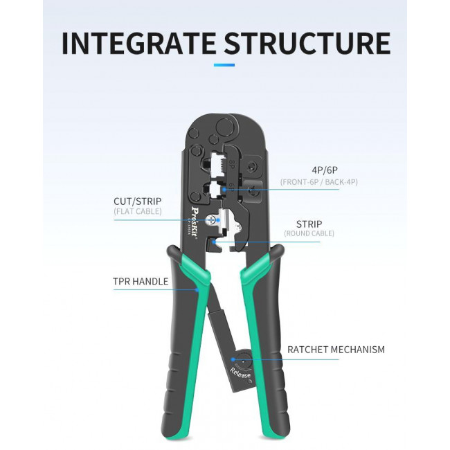 Πρέσσα Τηλεπικοινωνιάς 4P,6P Καί 8P CP-376TR PRO'SKIT