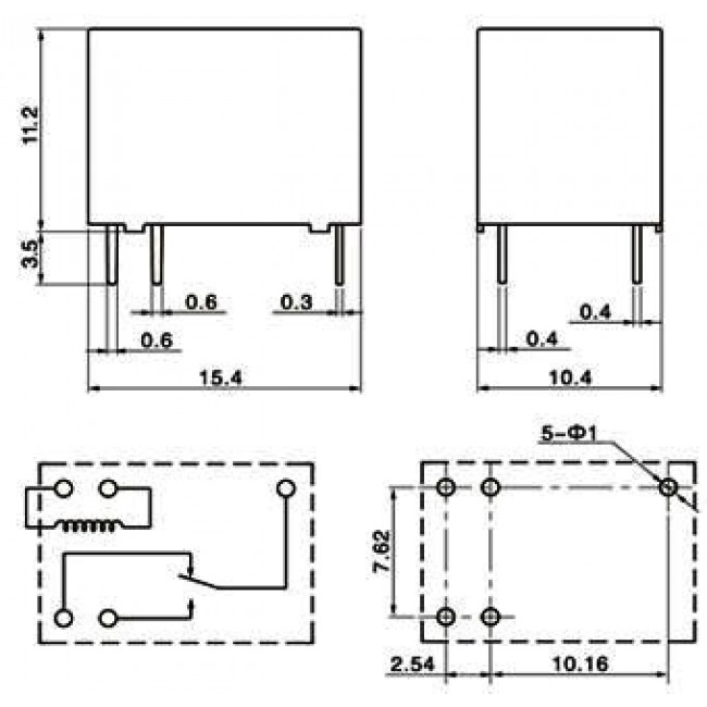 Ρελέ Μινιατούρας 1P 24V DC 1A SYS1K-S-124L SANYOU