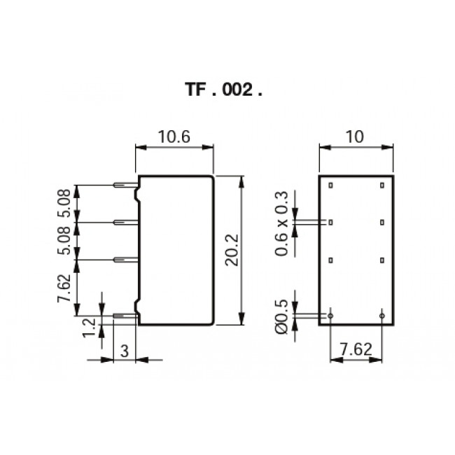Ρελέ Μινιατούρας 2P 5V DC 1A TFA0025 CARLO GAVAZZI