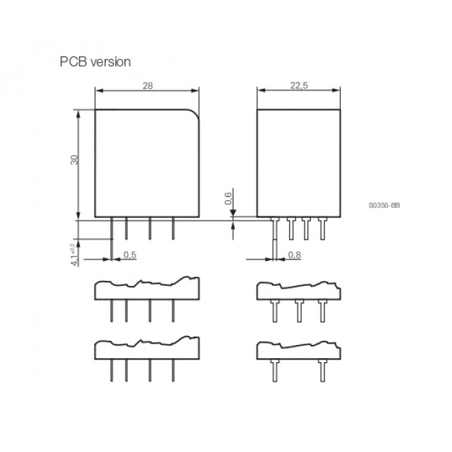 Ρελέ Μεσαίο 2P 24V DC PCB PT271024 SCHRACK