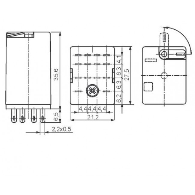 Ρελέ Μεσαίο 4P 12V AC 6A Solder R42014235012WT RELPOL