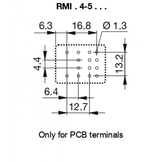 Ρελέ Μεσαίο 4P 12V AC 5A PCB RMIB45012AC CARLO GAVAZZI