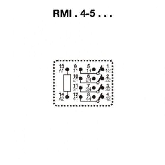 Ρελέ Μεσαίο 4P 12V AC 5A PCB RMIB45012AC CARLO GAVAZZI