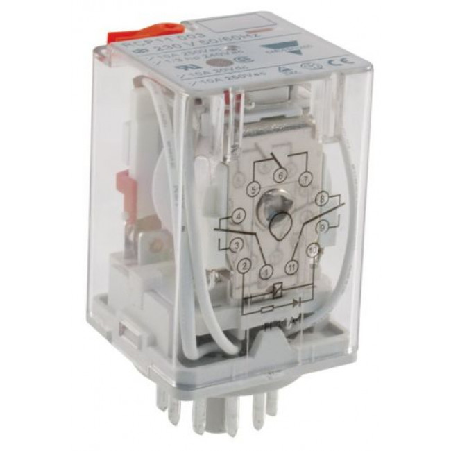 Ρελέ Τύπου Λυχνίας 11P 110V DC RCP11003110DC Με LED CARLO GAVAZZI