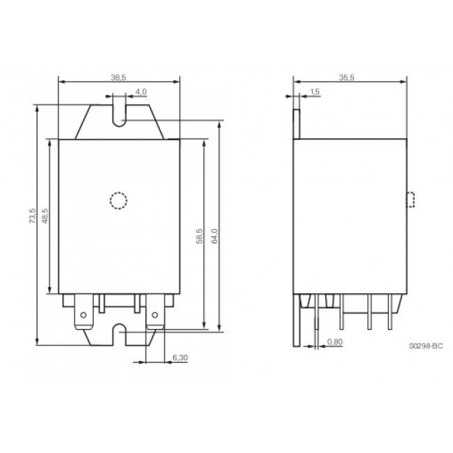 Ρελέ Υψηλών Ρευμάτων 2P 2CO 110V AC 16A FASTON RM203615 SCHRACK