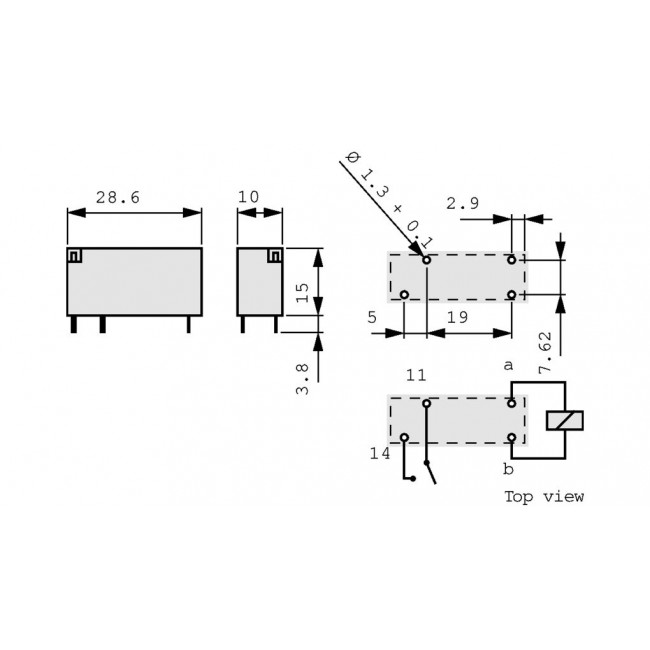 Ρελέ Μινιατούρας 1P 24V DC 8A V23061-A1007-A302 SCHRACK