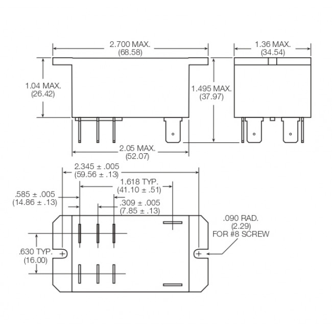 Ρελέ Υψηλών Ρευμάτων 2P 2CO 24VAC 30A T92P11A22-24 SCHRACK