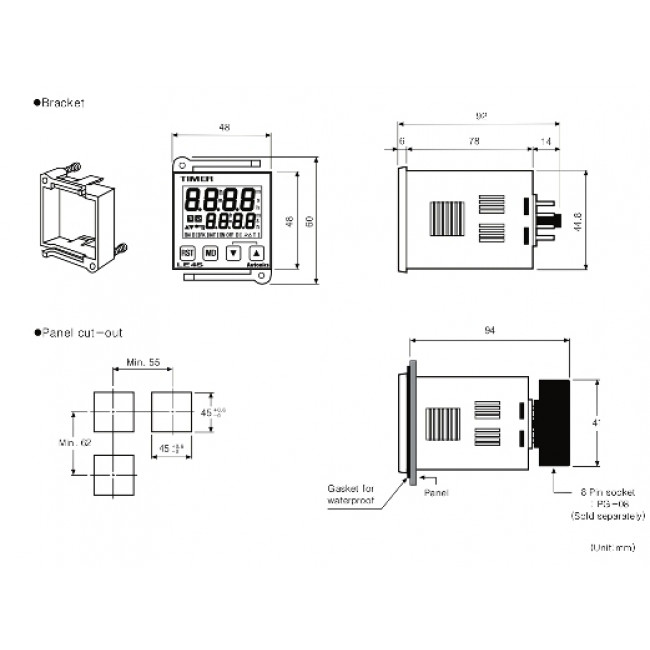 Χρονικό Ρελέ Πόρτας  10 Λειτουργιών LCD LE4S AUTONICS