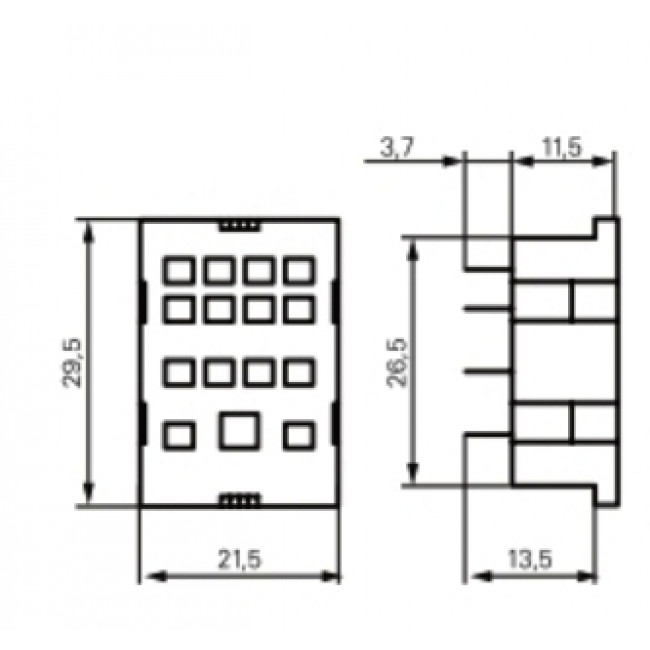 Βάση PCB Για Relay Μεσαίο 2P PT78602 SCHRACK