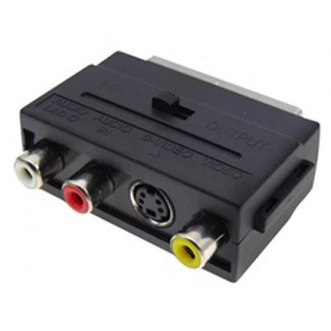 SCART Adaptor Αρσενικό Σε RCA Θηλυκό Τριπλό Kαι SVHS θηλυκό Μαύρο SC2014 OWI