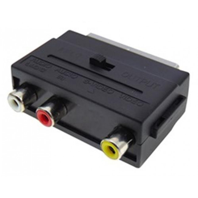 SCART Adaptor Αρσενικό Σε RCA Θηλυκό Τριπλό Μαύρο SC2012 OWI