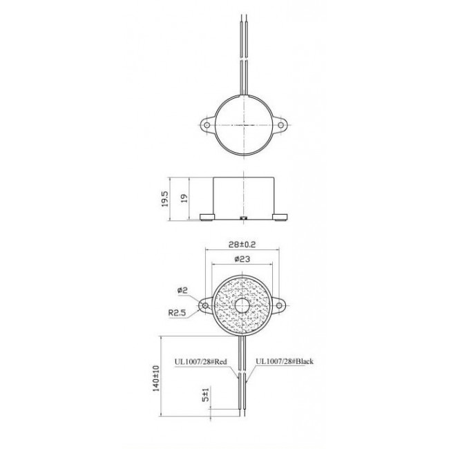 Buzzer Καλωδίου 12VDC 88dB KPI-G2313L KEPO