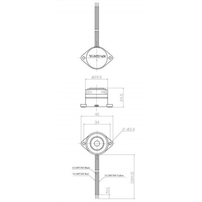 Buzzer Καλωδίου 12VDC 90dB KPI-G2913L KEPO