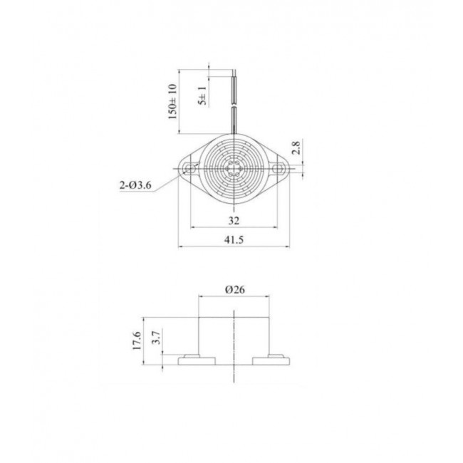Buzzer Καλωδίου 24VDC 85dB KPMB-G2624L KEPO