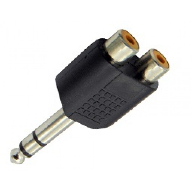 Adaptor 6.3mm² Αρσενικό Stereo Σε RCA Διπλό Θηλυκό JT-3196 JKG
