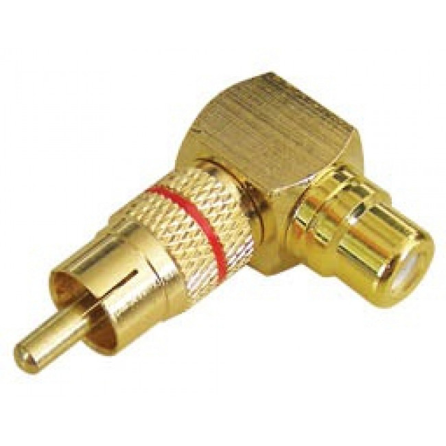 RCA Adaptor Αρσενικό Σε Θηλυκό Γωνία Κόκκινο LZ552G/R JKG