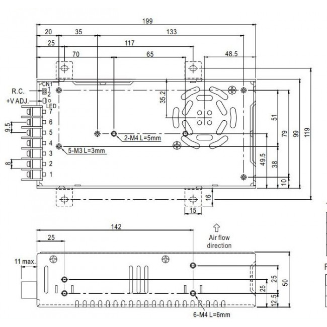 Τροφοδοτικό 200W Με Έξοδο 12VDC 16.7A SP200-12 MEAN WELL
